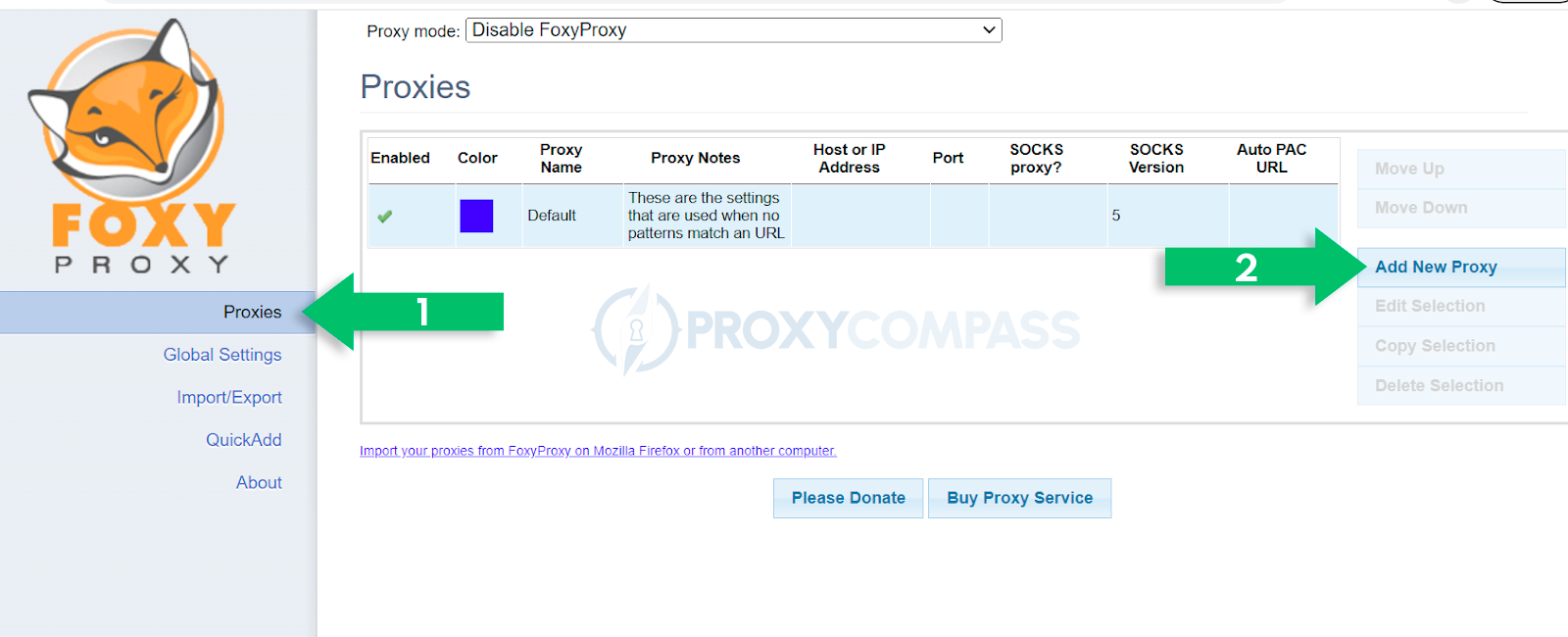 Go to adding a new proxy server
