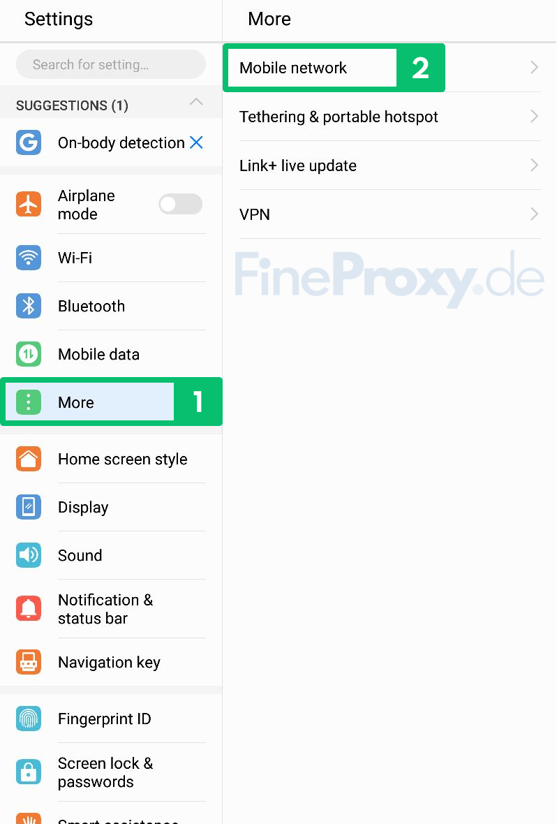Proxy auf Android für das mobile Netzwerk abb. 1