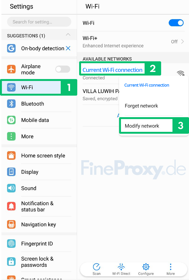 Proxy auf Android für WiFi abb. 1